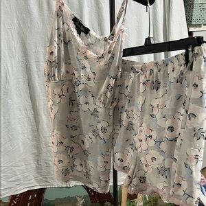 Rene Rofe Floral Pajama Set - Pink and Blue